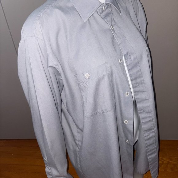 Vintage Arrow Trapping Light Grey Button Up Shirt L - Picture 3 of 7